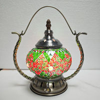 Lampe de table en mosaïque de style turc à faire soi-même avec kit d'outils et papier de conception, base E14 pour studio de bricolage, fête, vacances, Noël
