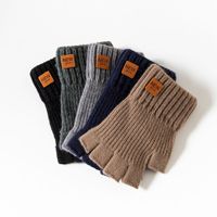 Gants d'hiver personnalisés sans doigts en laine d'alpaga, tricotés côtelés avec revers élastique, chauds, unisexes, pour la conduite, le clavier et les activités de plein air