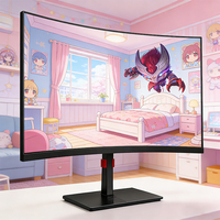Écran d'ordinateur incurvé LED haute définition 2k personnalisable, écran de jeu pour ordinateur de 27 pouces, 180 Hz