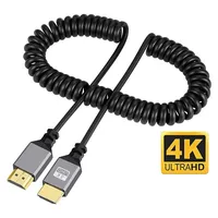 Kabel ekstensi HDTV Mini 4K 60HZ, kabel ekstensi Audio Video Spiral fleksibel untuk HDTV PC kamera perekam