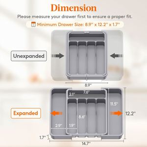 Modern Metal Kitchen <b>Drawer</b> Divider Cutlery <b>Storage</b> <b>Box</b> in Cabinets Standing Partition Knife Fork Chopsticks Rack - Product Image 2