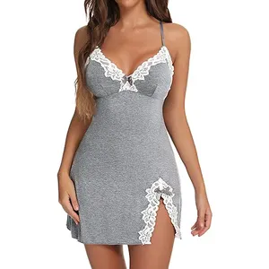 Wholesale Cheap Price Grey Victorian Women's Sexy Fantasy Nightgown