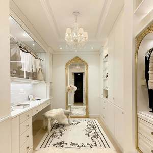 BALOM Dressing de luxe blanc avec coiffeuse, armoire de chambre sur mesure, usine OEM pour villa - Product Image 6