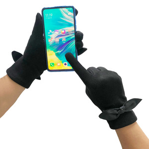 Gants d'hiver chauds pour écran tactile pour femmes les plus vendus pour les scènes de pêche en plein air de fête quotidienne-Style uni à la mode - Product Image 1
