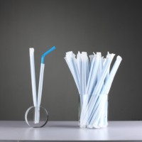 Pailles flexibles biodégradables en PLA, emballées individuellement dans du papier, pailles jetables compostables, fabricant en gros
