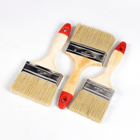 Manche en bois de vernis à queue rouge fabricant de pinceaux de peinture à cheveux mélangés pour une utilisation facile
