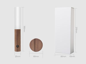 创意智能人体感应灯家用简易木纹台灯卧室运动检测器充电夜灯 - Product Image 6
