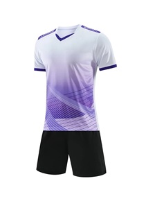 Maillot de football à manches courtes ensemble respirant adulte enfants ensemble personnalisation LOGO compétition et formation équipe uniforme OEM - Product Image 2
