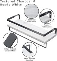 Étagères flottantes 2 pièces ensemble étagère de salle de bain chambre cuisine ferme petite étagère à livres pour mur