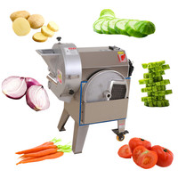 Roestvrijstalen groentesnijder Uiensnijmachine Kommerciële aardappelsnijmachine voor komkommers Groenteblokjes snijmachine