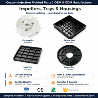 Pièces en plastique moulées par injection sur mesure avec nervures de renforcement, boîtier de turbine en ABS PP pour équipement industriel OEM ODM