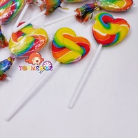Heetverkopende gemengde fruit smaak kleuren hartvormige lolly snoep bulk met hartpatroon