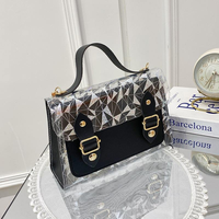 VENTE cuir femmes sac à bandoulière Logo personnalisé sac à bandoulière sac à main léopard Transparent petit carré fronde téléphone portable sac