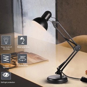 Lámpara de Escritorio con Clip Metálico, Bombilla Incandescente E27, Lámpara de <span class=keywords><strong>Lectura</strong></span> de Metal Clásica, Lámpara de Mesa LED para Estudio - Product Image 4