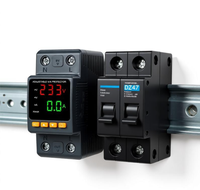 Relay Proteksi Tegangan Lebih dan Kurang 63A 220V dengan Pengaturan Otomatis, Voltmeter Digital, Amperemeter, dan Pelindung Lonjakan Tegangan DIN Rail