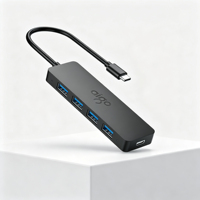 Hub multiport USB-C Plug and Play, répartiteur USB 3.0 à 4 ports avec entrée d'alimentation pour disque dur externe et connexion multi-appareils