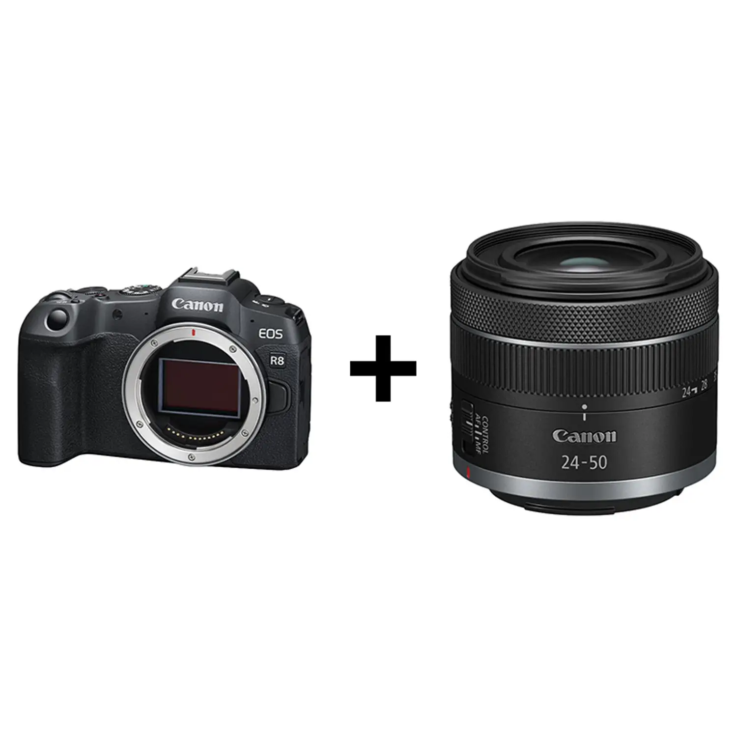 Распродажа со скидкой для 2024 канонов E-EOS R8 корпус беззеркальной камеры черный + RF 24-50 мм F4.5-6.3 IS STM объектив