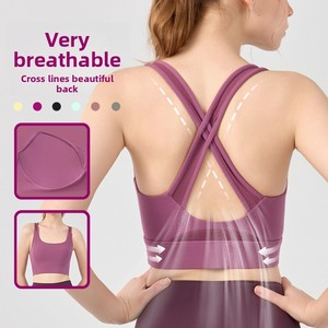 Sujetador deportivo de alta intensidad transpirable y ajustable para <span class=keywords><strong>mujer</strong></span>, con tirantes de elastano/nailon, top de yoga y <span class=keywords><strong>fitness</strong></span>, de <span class=keywords><strong>outlet</strong></span> de fábrica. - Product Image 2