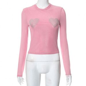 Pull à col rond à manches longues en maille tendance automne <span class=keywords><strong>2022</strong></span>, avec des strass, décontracté, pour femmes - Product Image 1