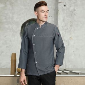 Veste de Chef Bleu Royal à Manches Longues Blanches avec Boutons Dorés pour Femmes – Uniforme de Travail de Restaurant et de Cuisine - Product Image 1