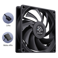 Ventilateur de boîtier PC SNOWMAN BF120 120mm Noir Sans LED 20dBA Silencieux 42CFM Molex 4 Broches Chaînage en Série 12V DC Faible Coût Vente en Gros