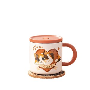 Taza de Café de Acero Inoxidable de Doble Pared al por Mayor con Diseños de <span class=keywords><strong>Gatos</strong></span>, Taza Aislada Portátil para Uso en el Hogar y la Oficina, Estilo Minimalista - Product Image 5