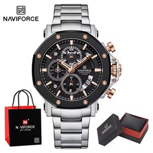 นาฬิกา NAVIFORCE 8065 รุ่นใหม่สำหรับผู้ชาย คุณภาพสูง แฟชั่น ดีไซน์มัลติฟังก์ชั่น ตัวเรือนสแตนเลส กันน้ำ เรืองแสง นาฬิกาควอตซ์ - Product Image 3
