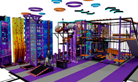 Aire de jeux souple personnalisable et durable pour parc à thème, avec piscine à balles et labyrinthe, équipement de terrain de jeux intérieur pour parc d'attractions