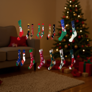 Calcetines Navideños Angelina a Media Pantorrilla 37-45 para Mujer, Transpirables, Tejidos, Casuales, para Uso Diario - Product Image 2