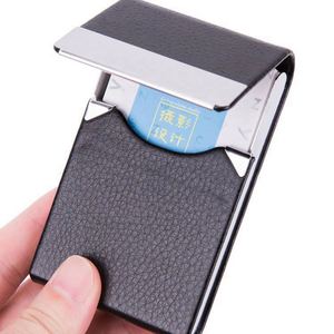 Customized Fashion PU Leather Business Card Holder Case for Passport Credit Cards Slim <b>RFID</b> <b>Blocking</b> Protective <b>Wallet</b> No - Product Image 1