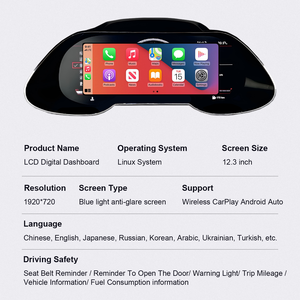 Afficheur numérique du tableau de bord <span class=keywords><strong>A5</strong></span> S5 RS5 A4L A4 S4 RS4, compteur de vitesse, Apple CarPlay sans fil, Android Auto pour <span class=keywords><strong>Audi</strong></span> - Product Image 5