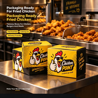 Emballage personnalisé en carton recyclable de qualité alimentaire pour poulet frit, fermeture magnétique pour emporter, hot-dog coréen, burger français, restauration rapide