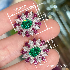Orecchini a Perno con Fiori Colorati per Donne, Accessori per Orecchie Geometrici Ovali per Uso Quotidiano - Product Image 4