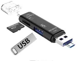 قارئ بطاقة ذاكرة خارجية مايكرو من USB جديد من النوع C إلى 3.1 ميكرو USB-1 مع محول متعدد في واحد OTG عالي السرعة للكمبيوتر والهواتف المحمولة التي تعمل بنظام Android