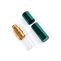 Mini bouteille de luxe rechargeable 10ml, boîtier en aluminium, vaporisateur de parfum, atomiseur en verre, vert, rouge, marron