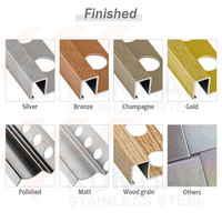 Mosaïque de salle de bain, accessoires d'angle de carrelage, profil en acier inoxydable, sol en laiton, garniture de carrelage décorative en L