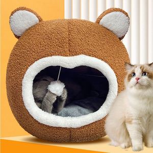 Luxury Semi-enclosed Fashion Cartoon Warm Eco-Friendly <b>Bed</b> for Pets Teddy Fleece Crystal Cotton XL Size All Seasons Use Cats - Product Image 4