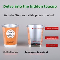 Tasse à thé jetable double paroi en carton doré avec filtre intégré pour réception de bureau – Idéale comme cadeau