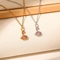 Colliers en acier inoxydable très demandés, pendentif zircon inaltérable, chaîne de clavicule, accessoires de mode pour femmes