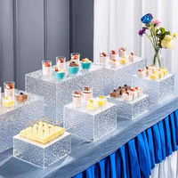 Support de buffet en acrylique à effet d'eau, taille personnalisée, pour desserts, gâteaux et cocktails