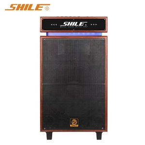 15 inch 100 wát Loa di động hoạt động bằng gỗ Loa sono LED, đầy màu sắc LED ánh sáng RGB enceinte sono - Product Image 4