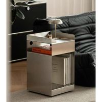 Nordischer Industrieller Edelstahl-Würfel-Beistellschrank, Beweglicher Aufbewahrungsnachttisch & Edelstahl-Couchtisch Großhandel