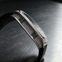 Montre mécanique squelette de luxe pour homme, sertie de diamants de haute qualité, avec boîtier en titane 6701, montre automatique de mode et d'affaires
