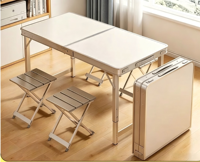 Table et chaises pliantes d'extérieur en acier inoxydable réglables en hauteur pour utilisation en parc