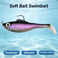Umpan Lunak ESG Fast Sinking Pre Rigged Soft Swim Bait, Umpan Plastik Lunak dengan Pemberat Timbal & Kail Siap Pakai, Pilihan Warna Beragam