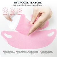Masque liftant V-Line en maille rose intense, effet viral, marque privée OEM, pour sculpter le nez et la mâchoire, végétalien, vente en gros