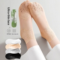 1272 Chaussettes courtes invisibles fines en dentelle pour femmes, nouvelle collection été