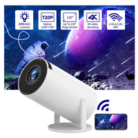 Projecteur intelligent Android ABRIGHTURE HY300 Pro Full HD WiFi sans fil portable Mini LED compatible 4K avec support rotatif – Garantie 1 an