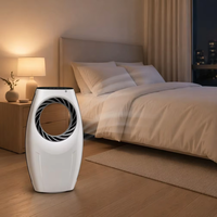 Ventilateur sans pales puissant à commande numérique pour appareils électroménagers, installation au sol, minuterie 7,5H, moteur DC sans balais, avec oscillation