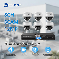 4COVR 8-Kanal Sicherheitskamerasystem 12Mp PoE IP KI Intelligente Bewegungserkennung Nachtsicht Überwachung App Fernzugriff